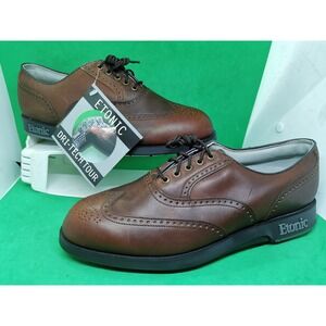 Vintage Etonic Wingtip Golf Shoes Leather Oxford Dri-Tech Spikes Tour Mens 8.5M